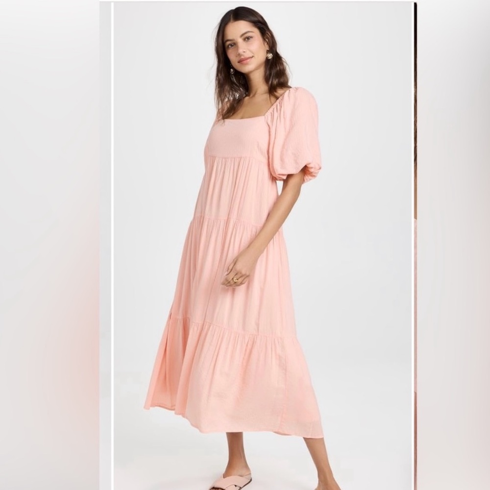 MINKPINK Iluka Puff Sleeve Midi Dress